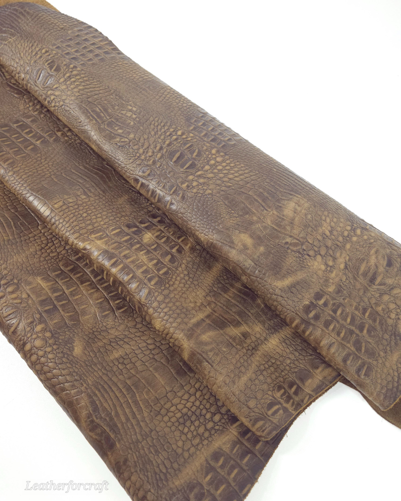 Kangaroo Vintage Pull Up Crocodile Alligator Leather Embossed Texture Amazing Relief OZ 2018 V2 Leather