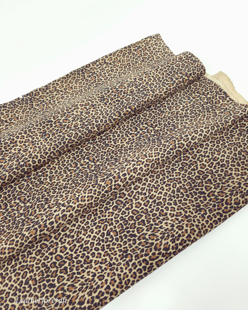 Beige Baby Leopard Acid Printed Soft Leather