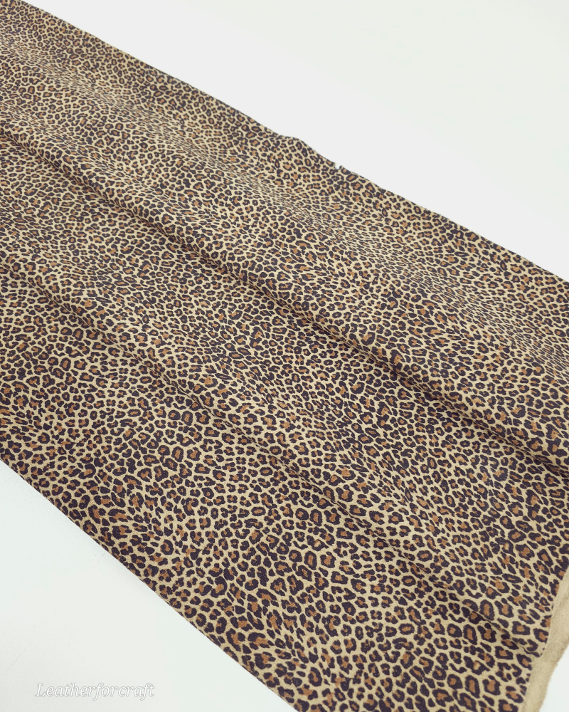 Beige Baby Leopard Acid Printed Soft Leather