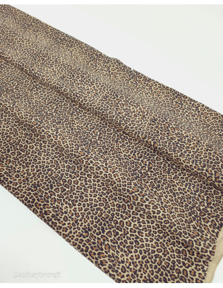 Beige Baby Leopard Acid Printed Soft Leather