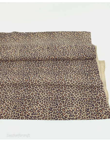 Beige Baby Leopard Acid Printed Soft Leather