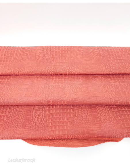 Orange Rust Crocodile Alligator Leather Embossed Texture Amazing Relief OZ 2018 V2 Leather