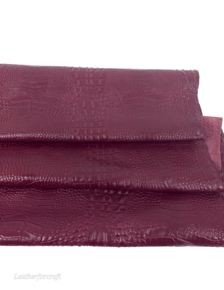 Windsor Wine Crocodile Alligator Leather Embossed Texture Amazing Relief OZ 2018 V2