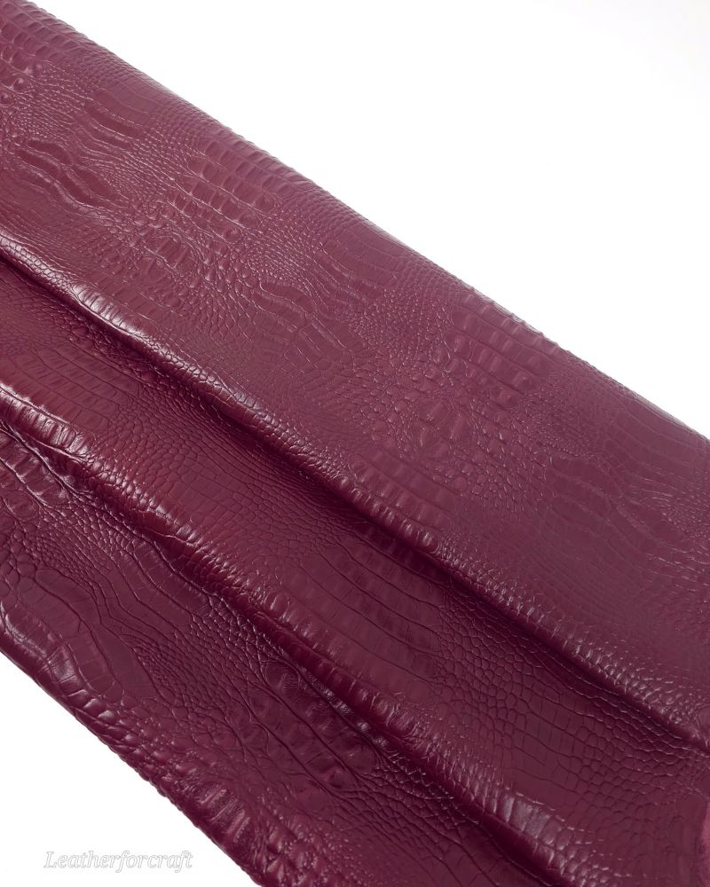 Windsor Wine Crocodile Alligator Leather Embossed Texture Amazing Relief OZ 2018 V2