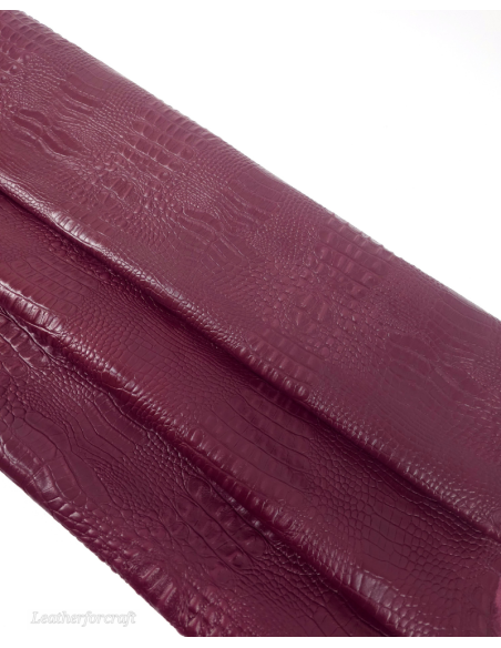 Windsor Wine Crocodile Alligator Leather Embossed Texture Amazing Relief OZ 2018 V2