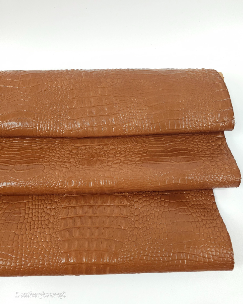 Chipmunk Semi Shine Crocodile Alligator Leather Embossed Texture Amazing Relief OZ 2018 V2