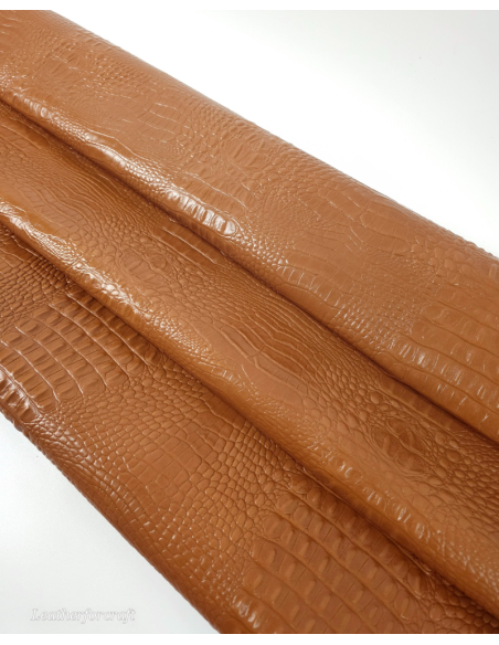 Chipmunk Semi Shine Crocodile Alligator Leather Embossed Texture Amazing Relief OZ 2018 V2