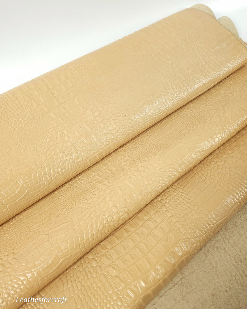 Honey Peach Crocodile Alligator Leather Embossed Texture Amazing Relief OZ 2018 V2