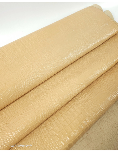 Honey Peach Crocodile Alligator Leather Embossed Texture Amazing Relief OZ 2018 V2