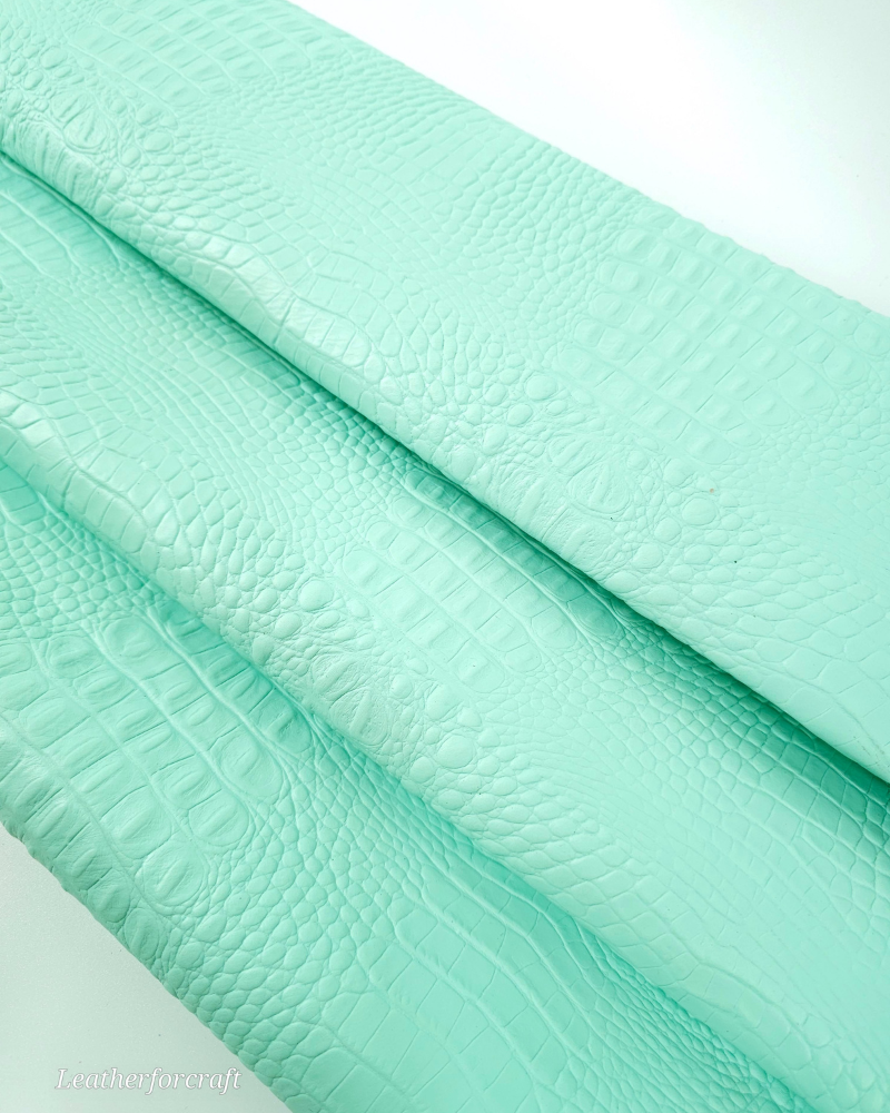 Fair Aqua Crocodile Alligator Leather Embossed Texture Amazing Relief OZ 2018 V2