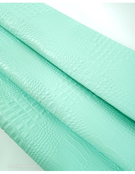 Fair Aqua Crocodile Alligator Leather Embossed Texture Amazing Relief OZ 2018 V2
