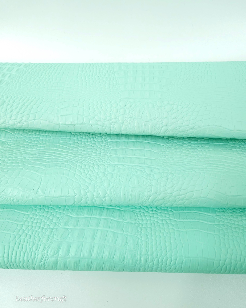 Fair Aqua Crocodile Alligator Leather Embossed Texture Amazing Relief OZ 2018 V2