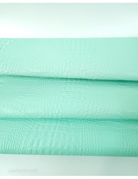 Fair Aqua Crocodile Alligator Leather Embossed Texture Amazing Relief OZ 2018 V2