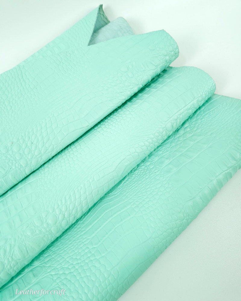 Fair Aqua Crocodile Alligator Leather Embossed Texture Amazing Relief OZ 2018 V2
