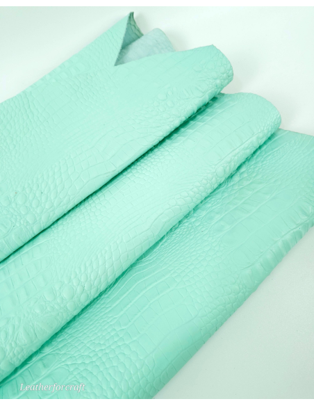 Fair Aqua Crocodile Alligator Leather Embossed Texture Amazing Relief OZ 2018 V2