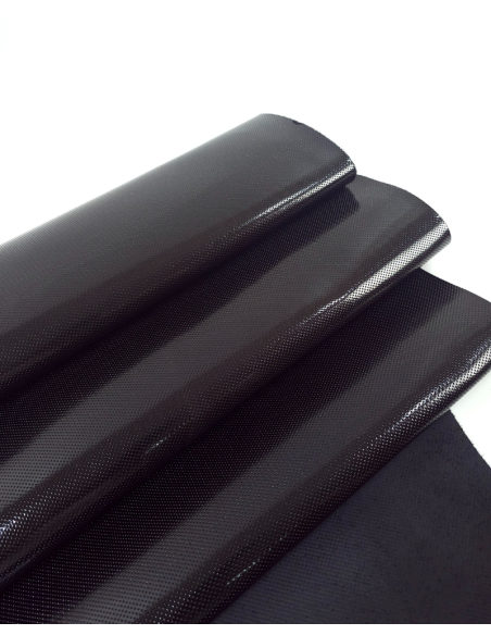 Black Patent Piccoli Semi Perforated Leather (Not Leaked)