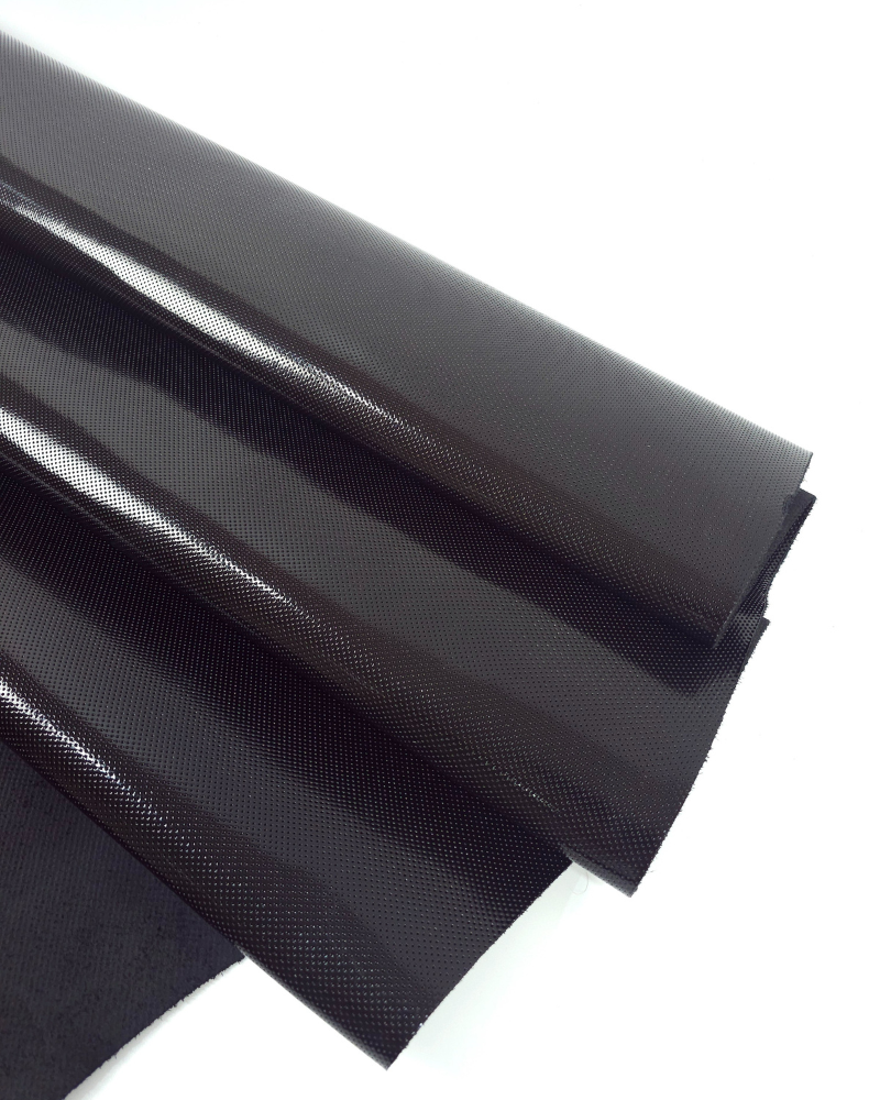 Black Patent Piccoli Semi Perforated Leather (Not Leaked)