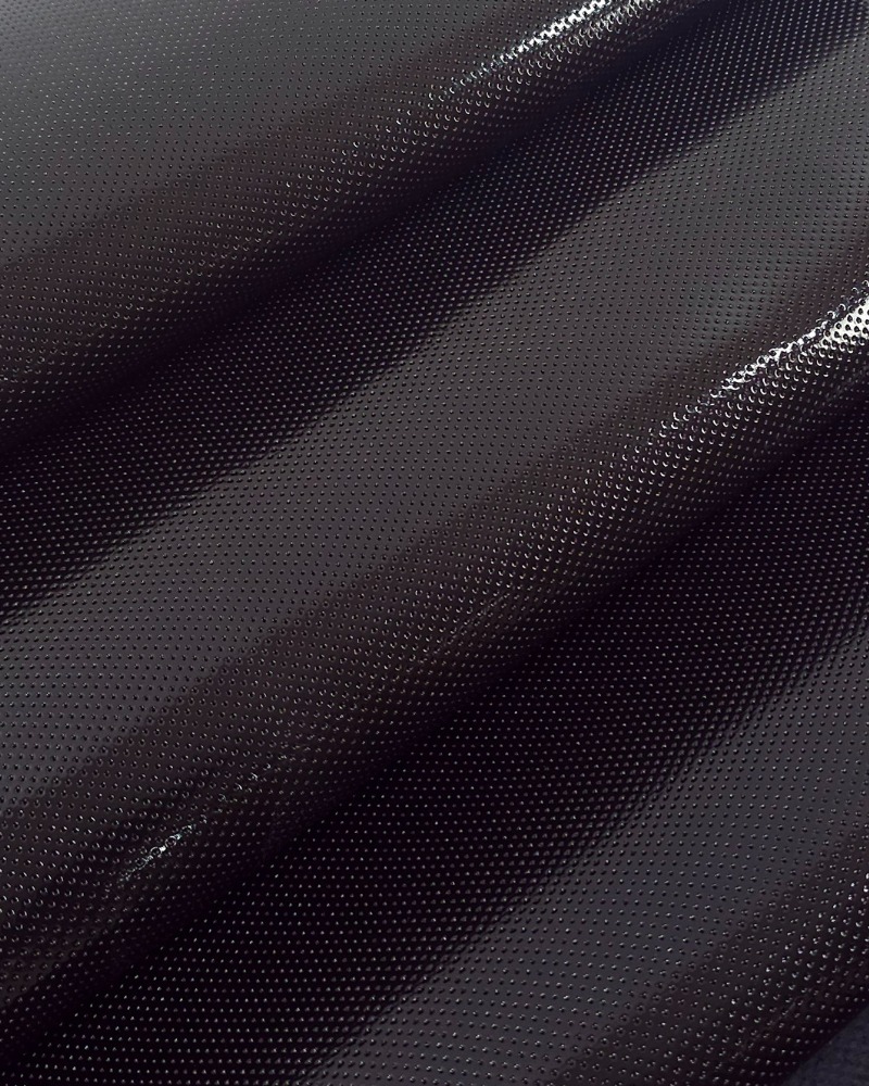 Black Patent Piccoli Semi Perforated Leather (Not Leaked)