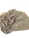 Beige Snow Leopard Acid Printed Soft Leather