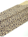 Beige Snow Leopard Acid Printed Soft Leather