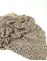 Beige Snow Leopard Acid Printed Soft Leather