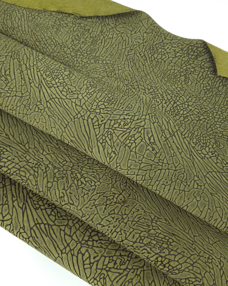 Amazonas Green and Black Elephant Suede Embossed Leather 2021