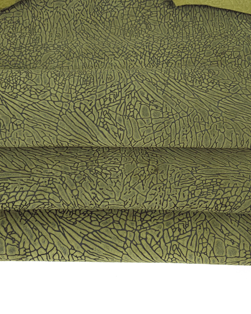 Amazonas Green and Black Elephant Suede Embossed Leather 2021