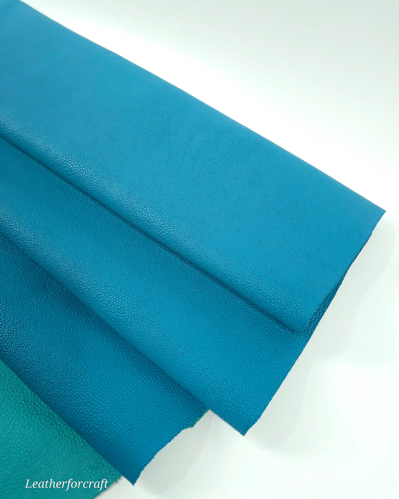 Tahitian Teal Raia Embossed Premium Full Grain Texture Leather