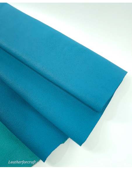 Tahitian Teal Raia Embossed Premium Full Grain Texture Leather