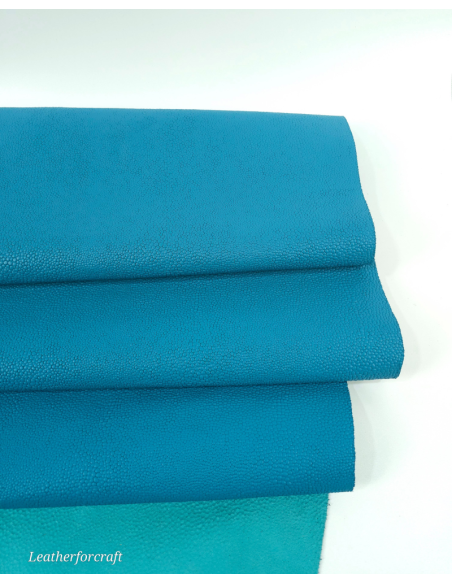 Tahitian Teal Raia Embossed Premium Full Grain Texture Leather