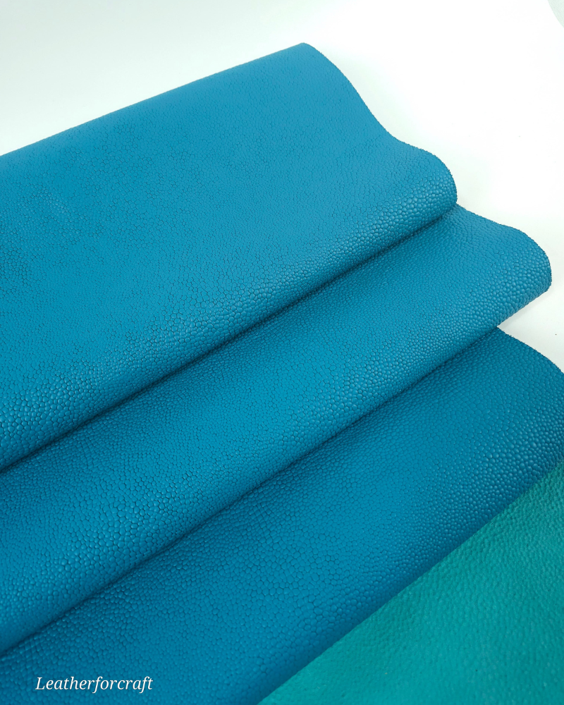 Tahitian Teal Raia Embossed Premium Full Grain Texture Leather