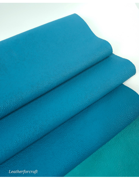 Tahitian Teal Raia Embossed Premium Full Grain Texture Leather