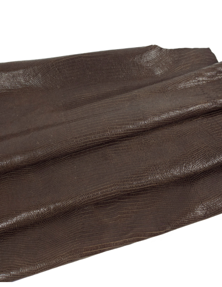 Medium Brown Lizzard Embossed Goat Leather