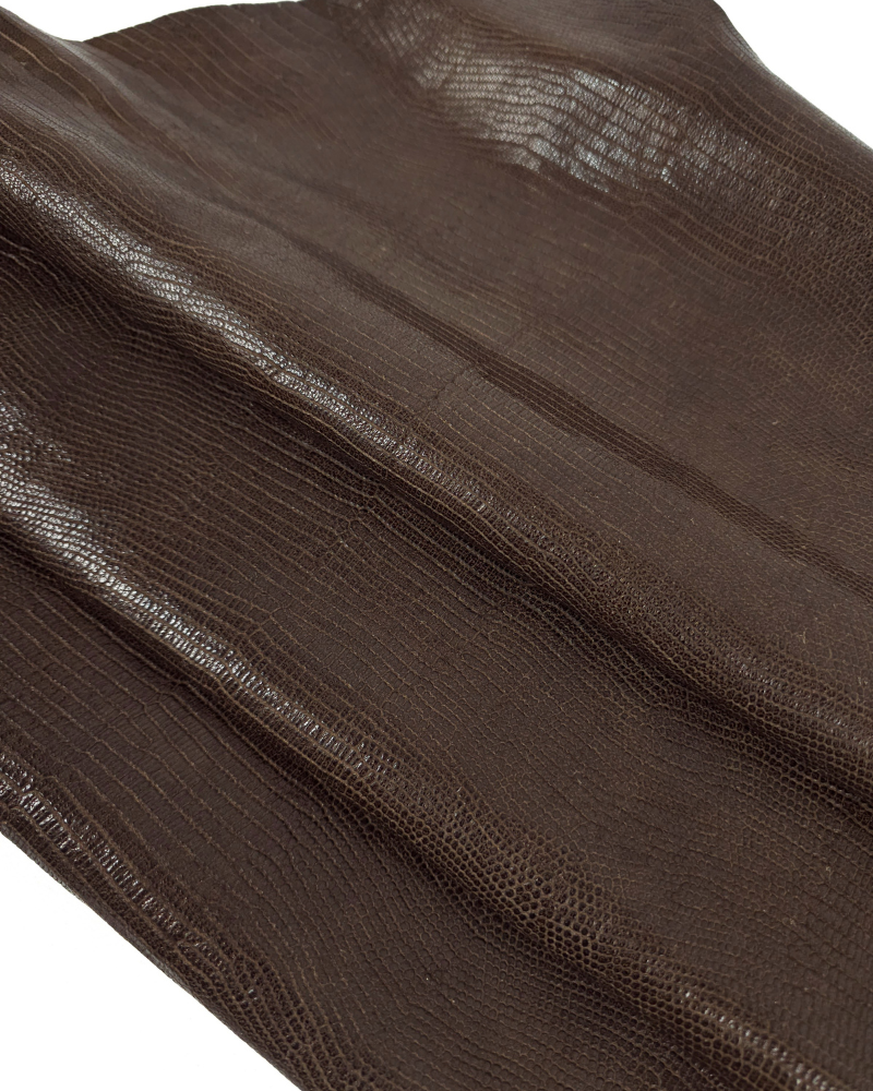 Medium Brown Lizzard Embossed Goat Leather