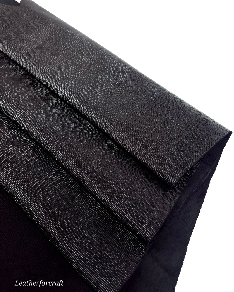 Black Iguana Embossed Texture Leather