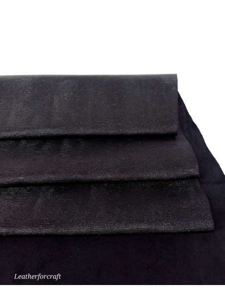 Black Iguana Embossed Texture Leather