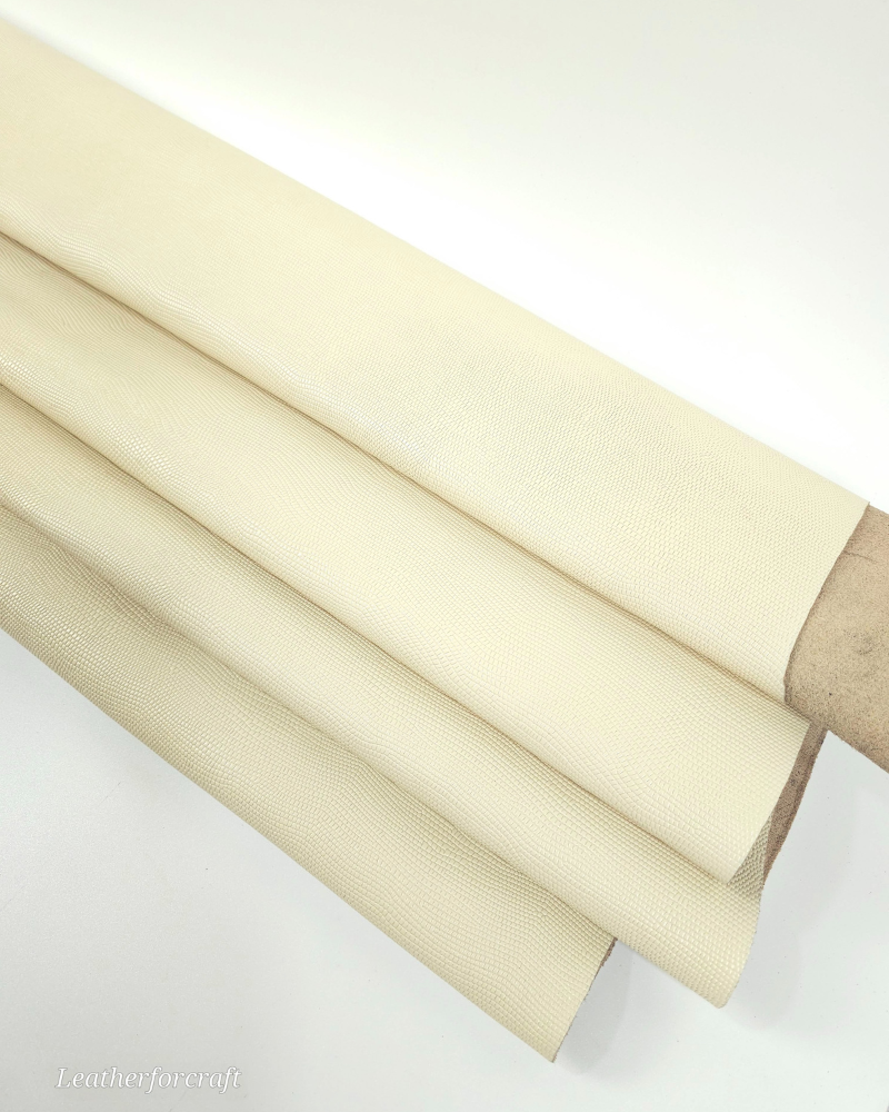 White Swan Iguana Patent Embossed Texture Leather