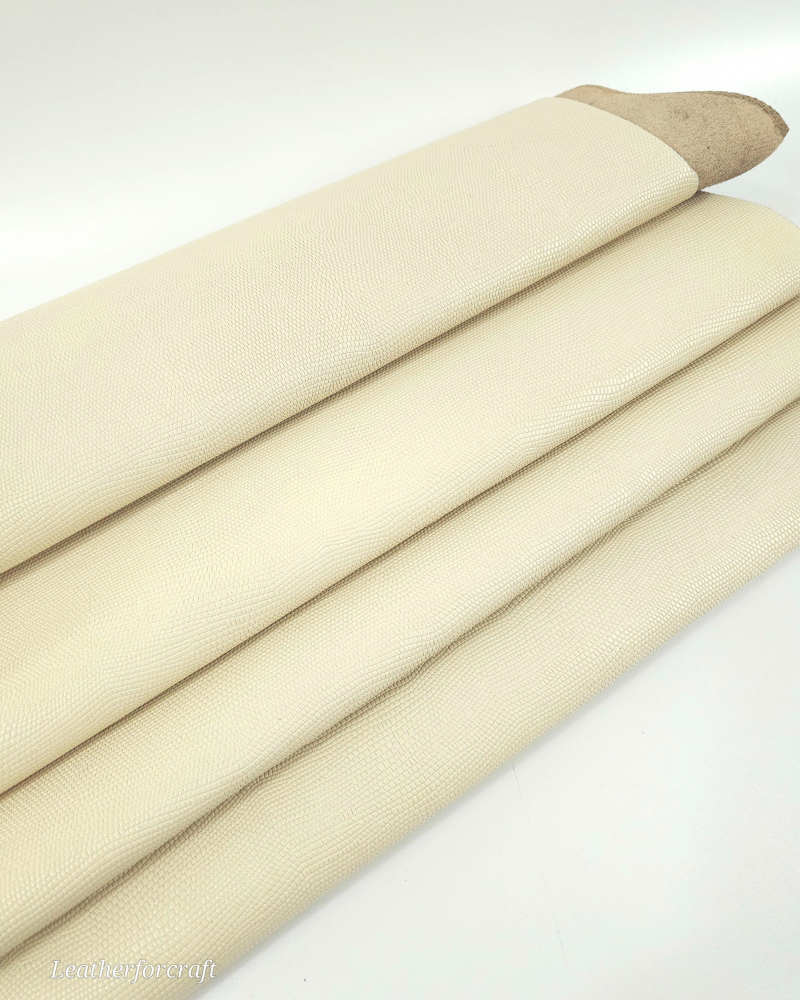 White Swan Iguana Patent Embossed Texture Leather