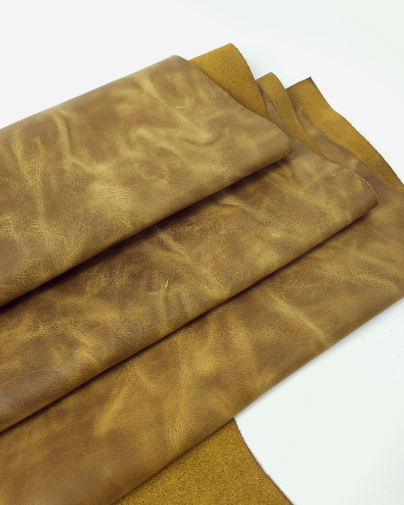 Bistre Urago Rustic Distressed Pull Up Burnish Leather