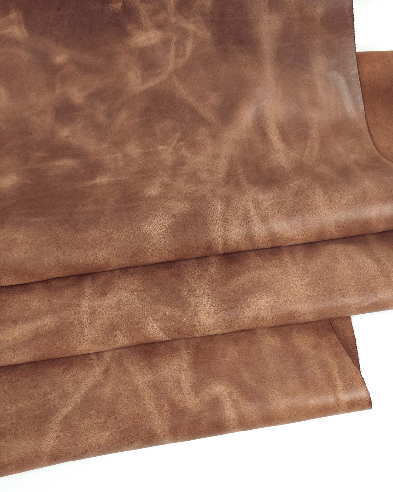 Mocha Mousse Urago Rustic Distressed Pull Up Burnish Leather