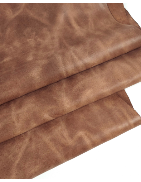 Mocha Mousse Urago Rustic Distressed Pull Up Burnish Leather