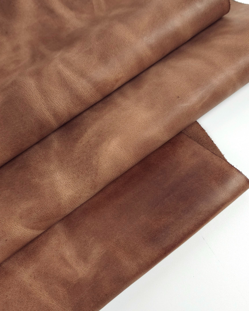 Mocha Mousse Urago Rustic Distressed Pull Up Burnish Leather