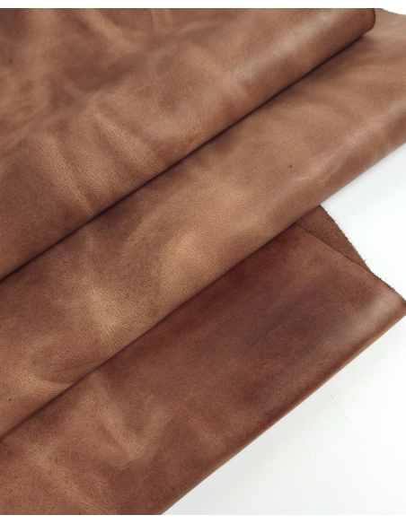Mocha Mousse Urago Rustic Distressed Pull Up Burnish Leather
