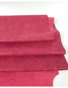 Rose Red Urago Rustic Distressed Pull Up Burnish Leather 2