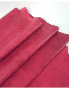 Rose Red Urago Rustic Distressed Pull Up Burnish Leather