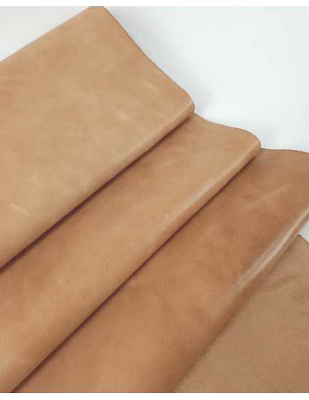 Indian Tan Urago Rustic Distressed Pull Up Burnish Leather