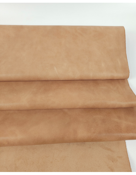 Indian Tan Urago Rustic Distressed Pull Up Burnish Leather