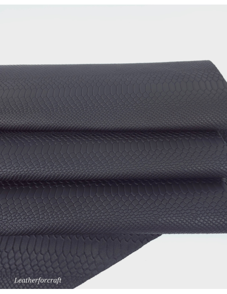 Black Matte Anaconda Embossed Amazing Relief Snake 0Z 1988 Leather