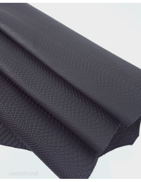 Black Matte Anaconda Embossed Amazing Relief Snake 0Z 1988 Leather