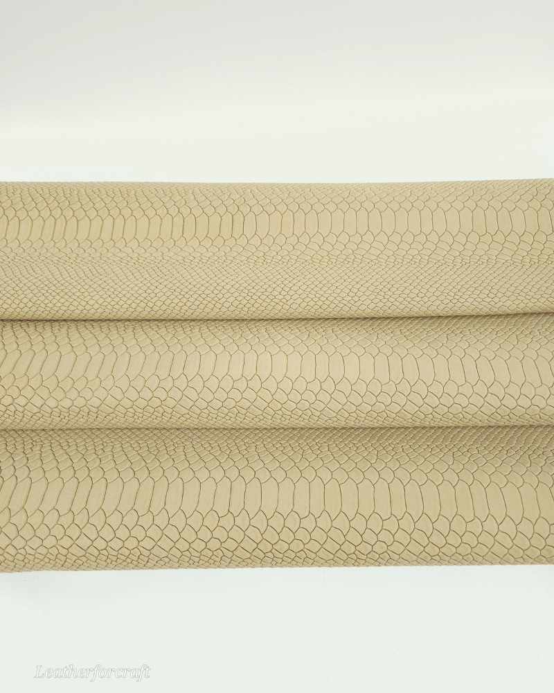 Creme Brulee Anaconda Embossed Amazing Relief Snake 0Z 1988 Leather